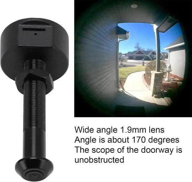 Alt view image 2 of 7 - 1080P Door Peephole Camera, Motion Detection, 170° Wide Angle Lens, APP Control, Night Vision, 2-Way Talk, Supports 128G Memory Card, for Home Security (US Plug)
