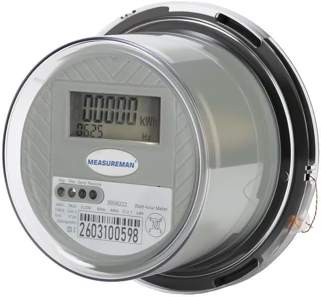 Main image of MEASUREMAN Digital Electric Meter 240V 3 Wire KWH Watt Meter for Home, RV & Small Industrial Use High Precision Energy Usage Monitor, LCD Display, ANSI Standard, IP65 Weatherproof, Easy Installation