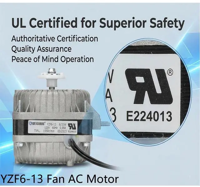 Alt view image 2 of 5 - YZF6-13 Fan AC Motor 120V 6/33W 0.55A 60Hz 1550r Shaded Pole Condenser Motor