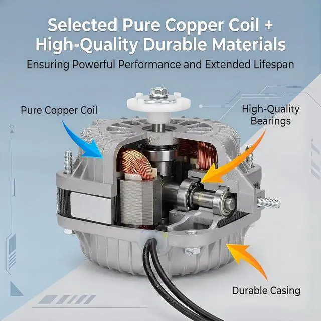 Alt view image 3 of 5 - YZF6-13 Fan AC Motor 120V 6/33W 0.55A 60Hz 1550r Shaded Pole Condenser Motor