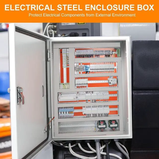 Alt view image 2 of 7 - Cold Rolled Steel Electrical Box 23.6'' x 20'' x 8'' Indoor/Outdoor Thick Electrical Enclosure Box with Mounting Plate IP66 Weatherproof Anti-Rust and Anti-Corrosion (23.6'' x 20'' x 8'')