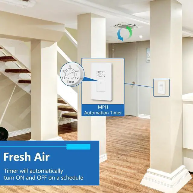 Alt view image 7 of 7 - LIDER No Needed Neutral Wire Humidity Sensor Switch, Automatic Moisture Detection, Air Circulator, Automated Bathroom Fan Control, Adjustable Time, 1 Pole