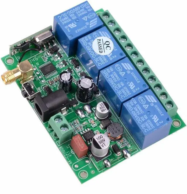 Alt view image 6 of 6 - DC 12V 24V 36V Wireless Remote Control Switch 433Mhz 4CH Remote Relay Receiver with 2 Transmitters Use for Wireless Control and More