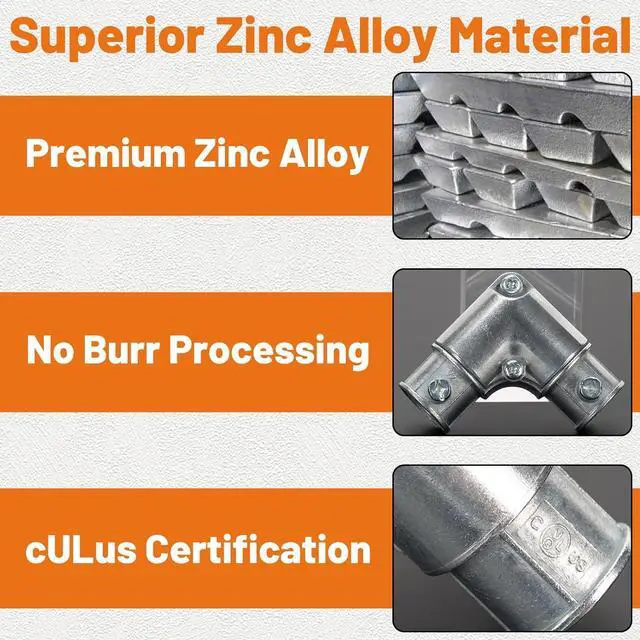 Alt view image 3 of 6 - 1 Inch EMT Conduit Inside Corner Pull Elbows, 90 Degree EMT to EMT Coupling with Detachable Capped Cover, Zinc Die-Cast, Secure Set Screw Design(6PCS)