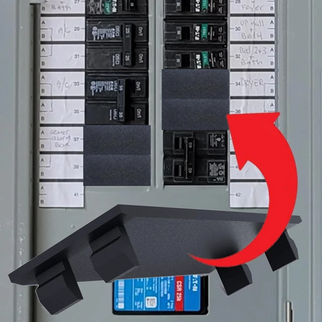 Alt view image 3 of 3 - 25 Pack 1 inch Universal Filler Plate for Siemens Eaton Cutler Hammer Square D Schneider ECQF3P, DFFP1A, PF1CP BRFPP 1" x 2.5" Blank Flush Cover Circuit Breaker Panel CA