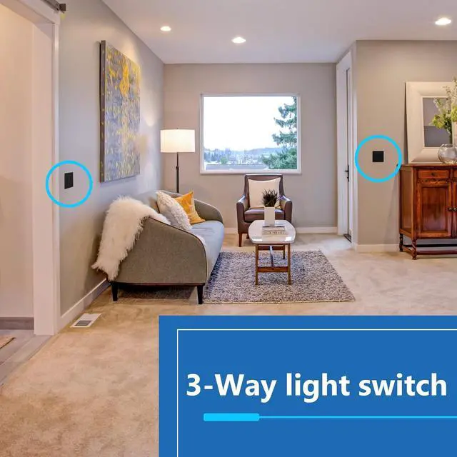 Alt view image 6 of 7 - LIDER Minimalist Design Matte Finish Lighted Decorator Switch, Frameless Paddle Light Switch with Locator Light, Grounding Screw, 3-Way or Single Pole, 15A 120V, UL Listed,LS15-3W-BK10P, Black,10 Pack