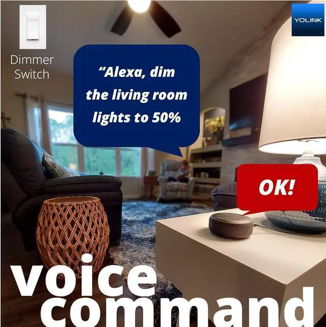 Alt view image 3 of 7 - YoLink Smart Dimmer Switch, Alexa, Google, IFTTT Integration, Neutral Wire & YoLink Hub is Required