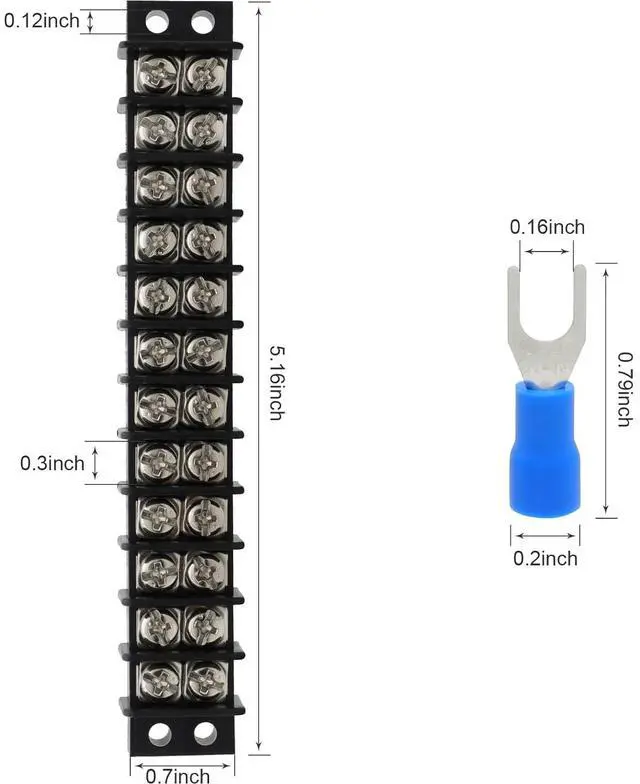Alt view image 2 of 7 - Terminal Blocks 2 Pack 12 Circuits 20A 300V,48 PCS Heat Shrink Wire Connectors
