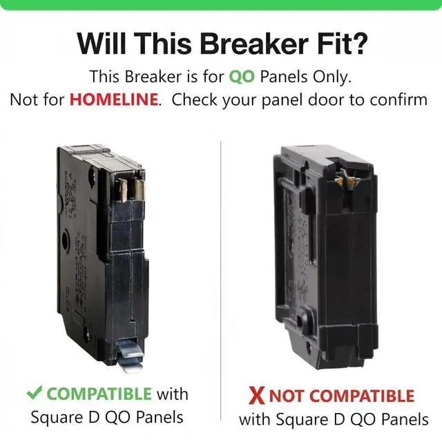 Alt view image 4 of 7 - Square D Qo115 Qo 15 Amp Genuine Circuit Breaker Kit (Pack of 2), Monopolar, 15A, 120V, 10Ka Ic, Plug-In For Load Centers And Qo Panels, Visi-Trip, New For Replacement.
