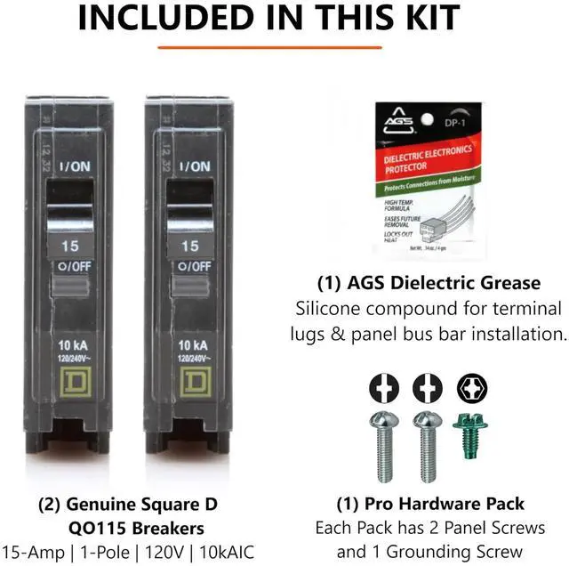 Alt view image 5 of 7 - Square D Qo115 Qo 15 Amp Genuine Circuit Breaker Kit (Pack of 2), Monopolar, 15A, 120V, 10Ka Ic, Plug-In For Load Centers And Qo Panels, Visi-Trip, New For Replacement.
