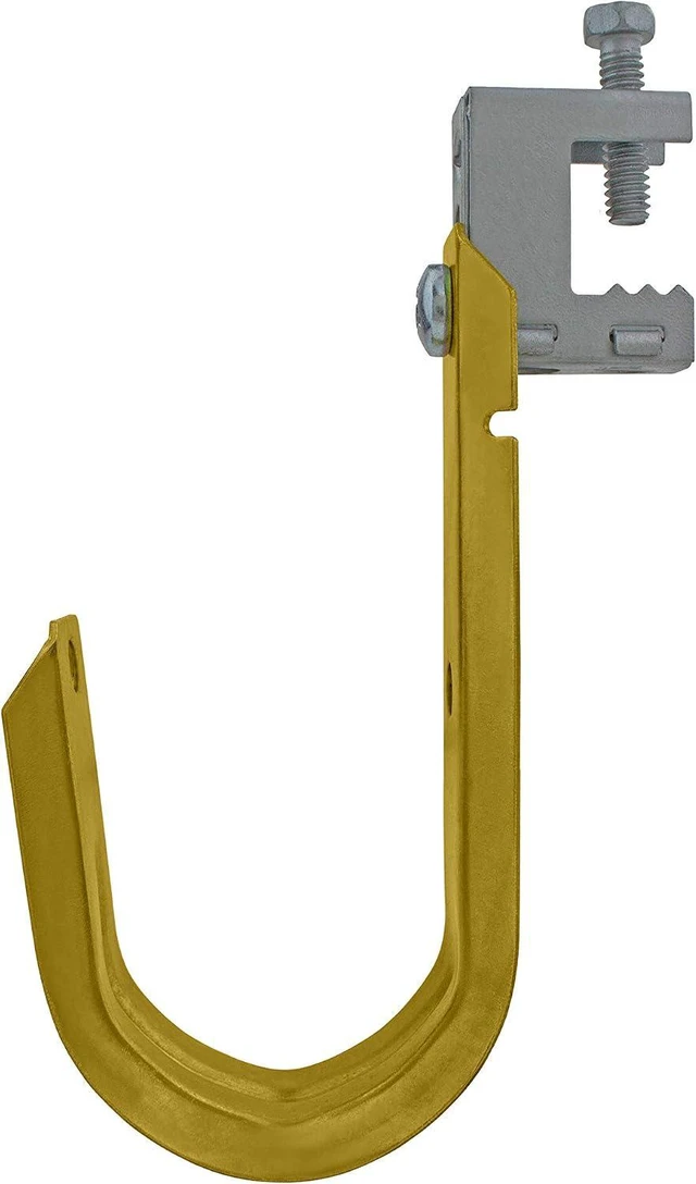 Alt view image 2 of 7 - 2 Inch Heavy Duty Metal Cable & Wire Support J-Hook Hangers with Beam Clamp - 25 pack