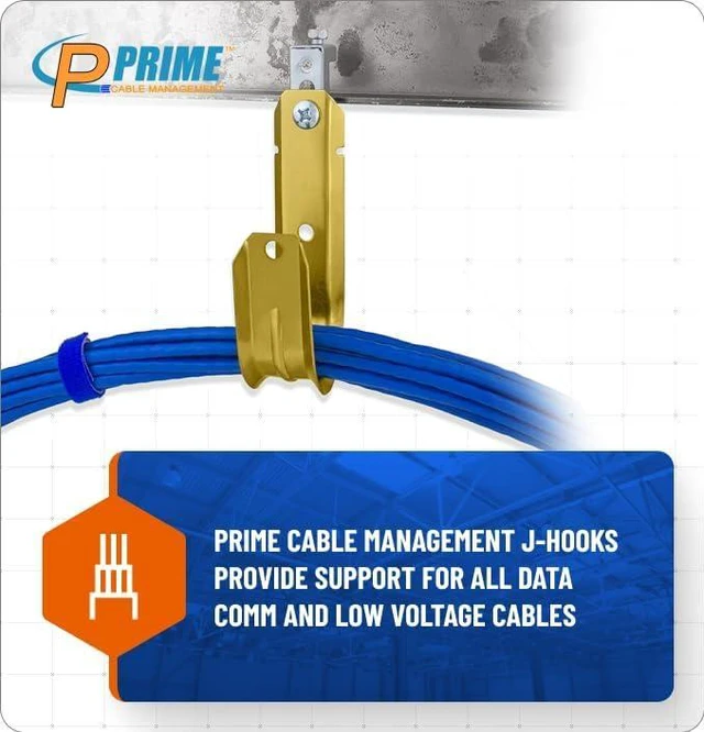 Alt view image 5 of 7 - 2 Inch Heavy Duty Metal Cable & Wire Support J-Hook Hangers with Beam Clamp - 25 pack