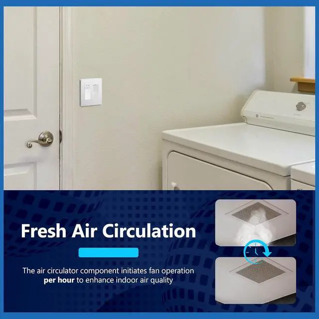 Alt view image 5 of 7 - LIDER No Needed Neutral Wire Humidity Sensor Switch, Automatic Moisture Detection, Air Circulator, Automated Bathroom Fan Control, Adjustable Time, 1 Pole
