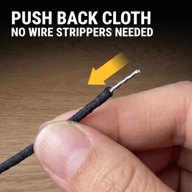 Alt view image 4 of 7 - 30 Feet (10-white/10-black/10-yellow) Gavitt Cloth-covered Pre-tinned 7-strand Pushback 22awg Vintage-style Guitar Wire
