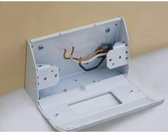 Alt view image 5 of 7 - Hubbell Wiring Systems RU100W tradeSELECT Metal Under Cabinet/Counter Power Distribution Slim Fit Box, 5.57" Length x 3.40" Width x 1.55" Height, White