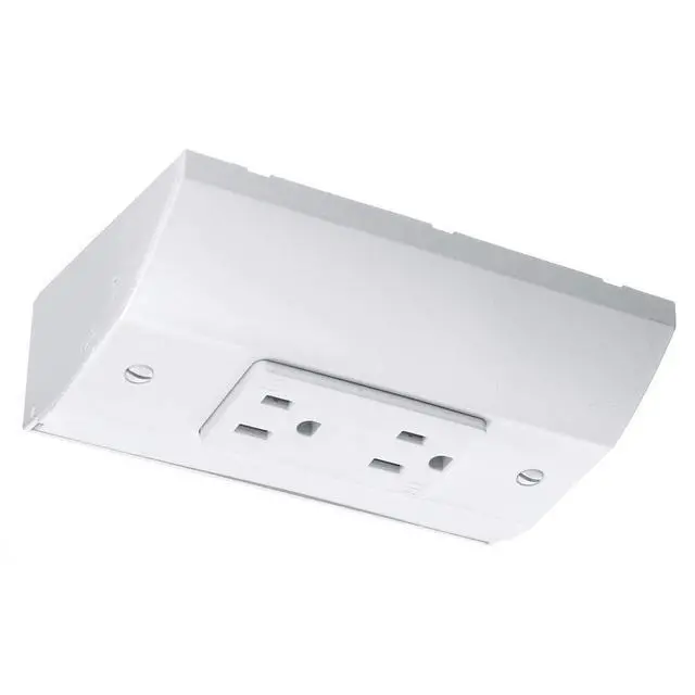 Alt view image 7 of 7 - Hubbell Wiring Systems RU100W tradeSELECT Metal Under Cabinet/Counter Power Distribution Slim Fit Box, 5.57" Length x 3.40" Width x 1.55" Height, White