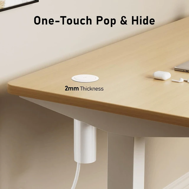 Alt view image 3 of 7 - Pop Up Outlet for Countertop 2.5-Inch,Recessed Power Strip,20W USB C,4 Outlets,Space Saver for Kitchen,Office Desk,Tamper Resistant Receptacle,ETL Listed (White)