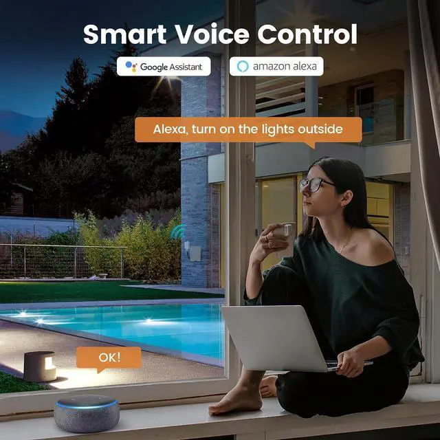 Alt view image 4 of 7 - SURAIELEC 15 AMP WiFi Smart Timer Switch for Outdoor Electrical Boxes, 120V WiFi Pool Timer, for Waterproof Outlet Junction Box, Pool Light, Driveway Lighting, Security System, Holiday Decorations