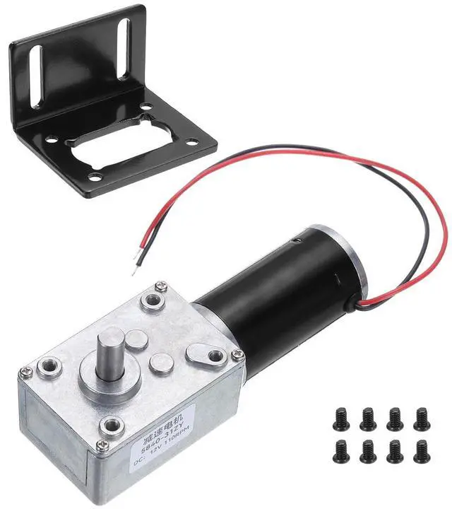 Main image of MECCANIXITY DC 12V High Torque Turbine Worm Geared Motor with 8mm Shaft 110RPM Geared Motor with Wire for Electric Fireplace