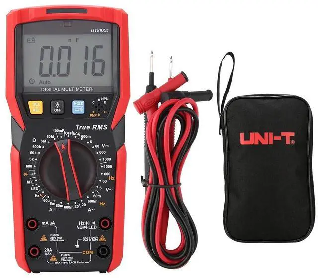 Main image of UNI-T UT89XD Digital multimeter,Voltmeter 6000 Counts,1000V 20A DC AC Voltage Current Meter, Resistance,Capacitance,Duty Cycle,FrequencyTester,with Transistor,Diode,NCV LED Measure