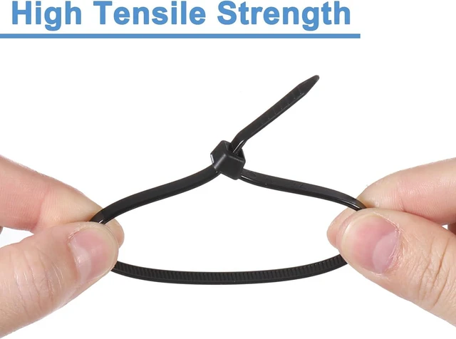 Alt view image 4 of 6 - MECCANIXITY 200Pcs Black Zip Ties 12 Inch, Cable Ties with Metal Tooth Stainless Steel Locking Device Nylon for Indoor Outdoor Garage