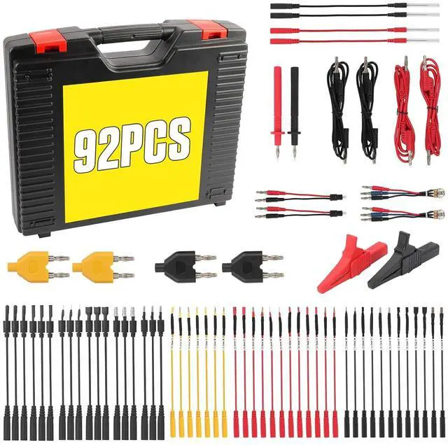 Main image of CMTOOL 92PCS Multimeter Test Leads Kit, Multimeter Automotive Circuit Test Kit with Electrical Alligator Clips, Silicone Leads Probes, with Carrying Case