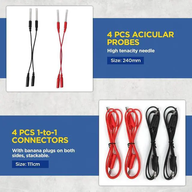 Alt view image 7 of 7 - CMTOOL 92PCS Multimeter Test Leads Kit, Multimeter Automotive Circuit Test Kit with Electrical Alligator Clips, Silicone Leads Probes, with Carrying Case
