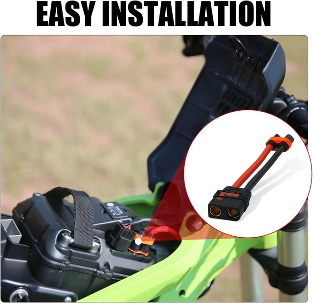 Alt view image 5 of 7 - URWALL QS8 Female to 6mm Male Wire Connector 8AWG 4inch for Sur Ron EBMX Battery Adapter Cable, Anti-Spark High Current Electrial Connector with Siicone Wire, Waterproof Plug Play for Sur ron