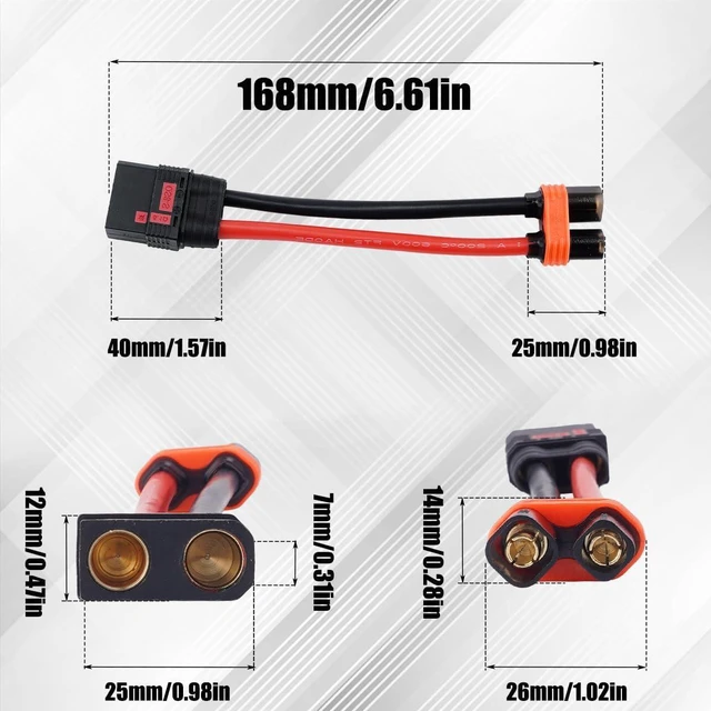 Alt view image 6 of 7 - URWALL QS8 Female to 6mm Male Wire Connector 8AWG 4inch for Sur Ron EBMX Battery Adapter Cable, Anti-Spark High Current Electrial Connector with Siicone Wire, Waterproof Plug Play for Sur ron
