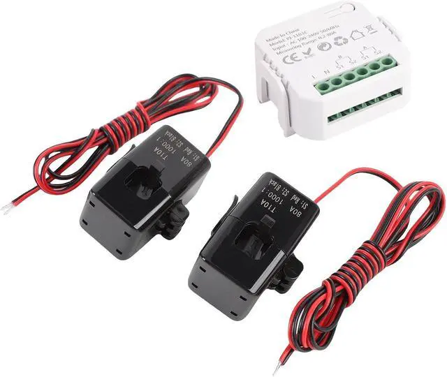 Alt view image 3 of 7 - WALFRONT Single Phase Smart Power Meter WiFi Energy Monitor with 80A Clamps Real Time Electricity Usage Tracking for Home Solar Panels Electrical Panel