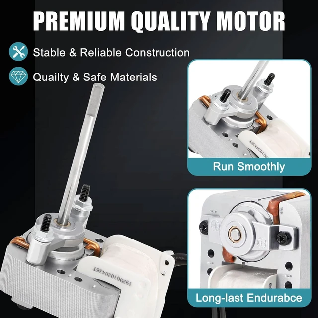 Alt view image 4 of 7 - 99080351, 97010254 Fan Motor Replacement for Broan Nutone 162, 164, 162-K, 162-G, 162-L, 164-K, 164-M, 164-J, 9427P-R01, 9417DN-R01, 9427P-R01, 9417DN-R02, 9427P-R02 Bathroom Heater Vent Fan Motor