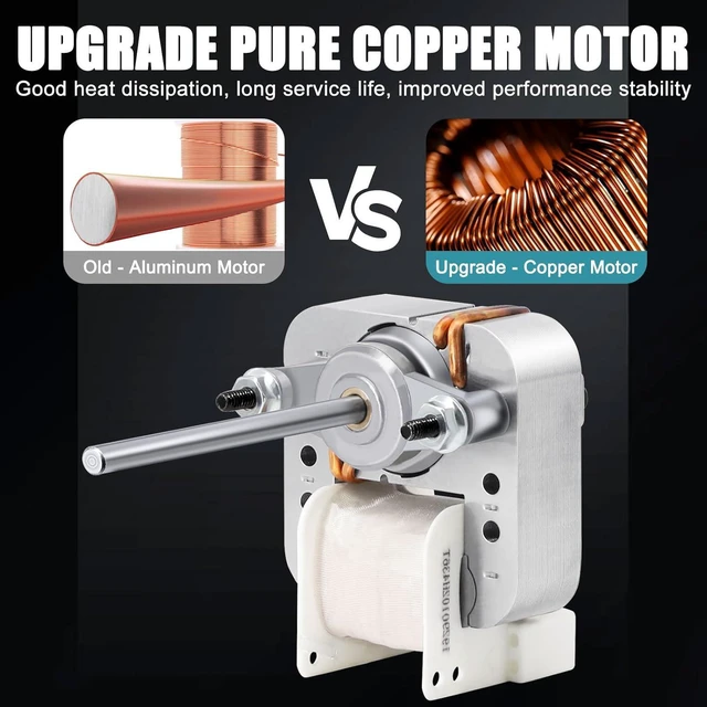 Alt view image 5 of 7 - 99080351, 97010254 Fan Motor Replacement for Broan Nutone 162, 164, 162-K, 162-G, 162-L, 164-K, 164-M, 164-J, 9427P-R01, 9417DN-R01, 9427P-R01, 9417DN-R02, 9427P-R02 Bathroom Heater Vent Fan Motor