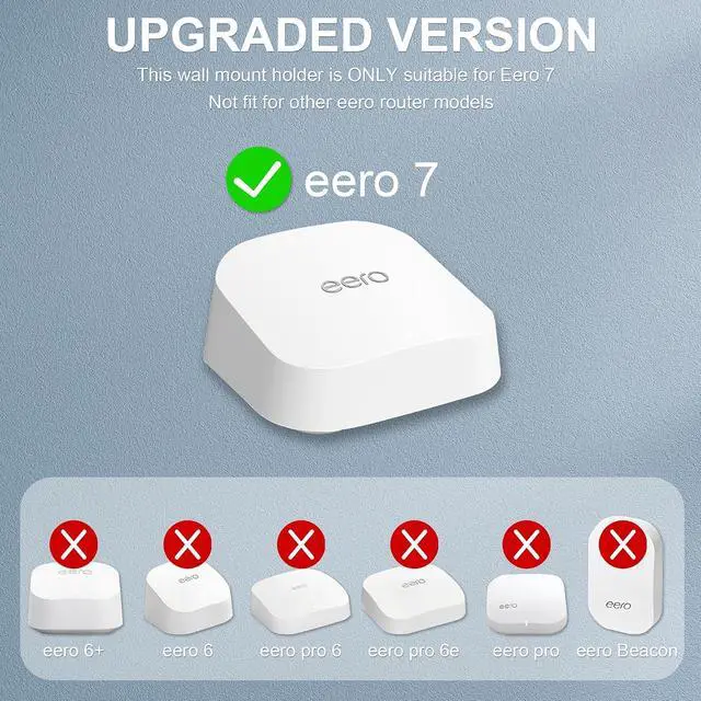 Alt view image 6 of 6 - Wall Mount Holder for eero 7 Home WiFi System - Space Saving Outlet Wall Stand Bracket for eero 7, No Messy Wires, Compatible with Vertical or Horizontal Plug (White, 2Pack)