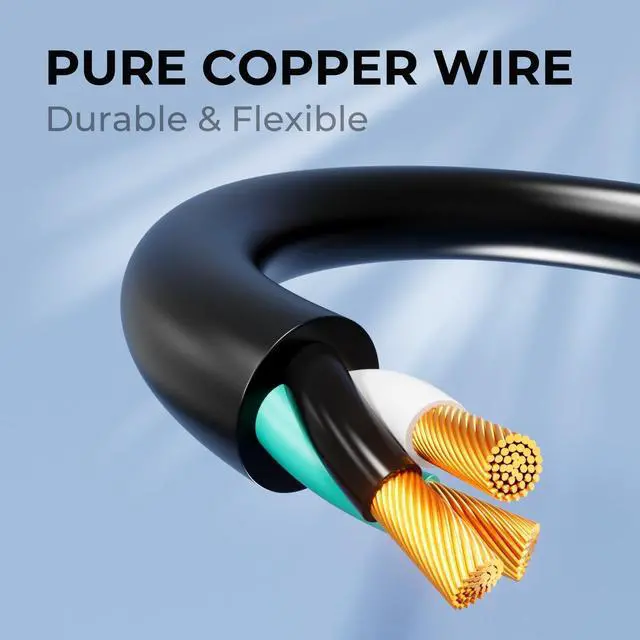 Alt view image 6 of 7 - 50FT 16 Gauge 3 Prong Extension Cord,7 Socket Evenly-Spaced,Nema5-15P/Nema5-15R Male to Female Connector,Stage Back Lines Power Board,Multiple Cable for Party and Christmas Decoration ETL Listed