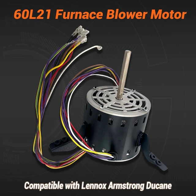 Alt view image 3 of 6 - 60L21 Furnace Blower Fan Motor 1/3 HP Blower Motor 115V 1075 RPM Compatible with Lennox Armstrong Ducane, 60L2101