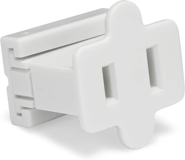 Alt view image 2 of 4 - Holiday Lighting Outlet Female White in Line Pass Through Slip Plug, Zip Plug, Vampire Plug, Gilbert Plug, Slide Plug (25, SPT-1)