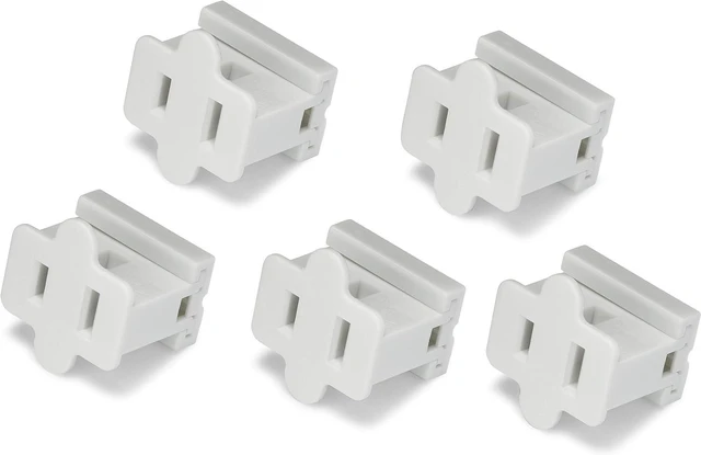 Alt view image 4 of 4 - Holiday Lighting Outlet Female White in Line Pass Through Slip Plug, Zip Plug, Vampire Plug, Gilbert Plug, Slide Plug (25, SPT-1)