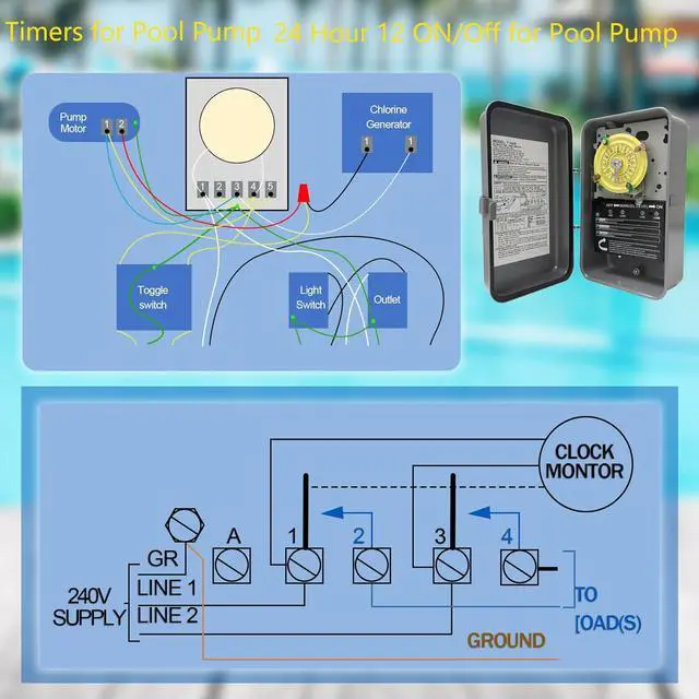 Alt view image 5 of 7 - T104R Mechanical Time Switch, Timers for Pool Pump