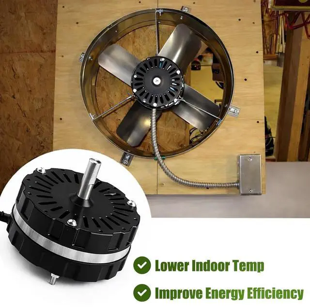 Alt view image 4 of 7 - Attic Fan Motor Replacement Kit F0510B2497, Includes F0510B2944 Black Power Attic Vent Fan Unit, Support Bridges, and Nylon Lock Nuts, Compatible with Lomanco 2000 Series
