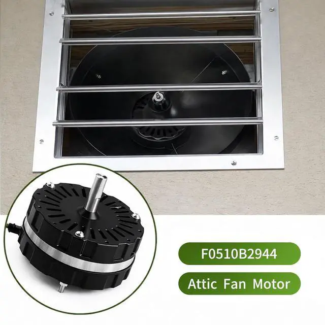 Alt view image 5 of 7 - Attic Fan Motor Replacement Kit F0510B2497, Includes F0510B2944 Black Power Attic Vent Fan Unit, Support Bridges, and Nylon Lock Nuts, Compatible with Lomanco 2000 Series