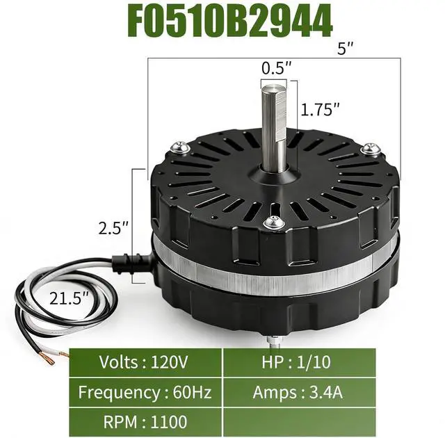 Alt view image 2 of 7 - Attic Fan Motor Replacement Kit F0510B2497, Includes F0510B2944 Black Power Attic Vent Fan Unit, Support Bridges, and Nylon Lock Nuts, Compatible with Lomanco 2000 Series