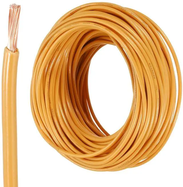 Main image of MECCANIXITY 75 Feet Electrical Wire Insulated Stranded Copper 14 AWG Hook Up Wire Cable THHN Wire Residential, Industrial, Grounding, Electrical Rated for 600 Volts, UL Listed, Orange