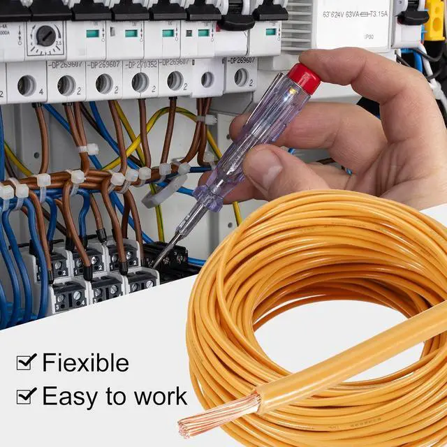 Alt view image 6 of 7 - MECCANIXITY 75 Feet Electrical Wire Insulated Stranded Copper 14 AWG Hook Up Wire Cable THHN Wire Residential, Industrial, Grounding, Electrical Rated for 600 Volts, UL Listed, Orange