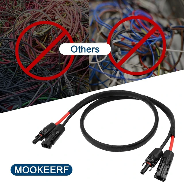 Alt view image 4 of 7 - Solar Panel Extension Cable - 10AWG 30FT Solar Wire with Female & Male Waterproof Connector Flame Retardant Protective Sleeving PV Wire for RV, Photovoltaic Systems, Home, Boat, Solar Panels, Car
