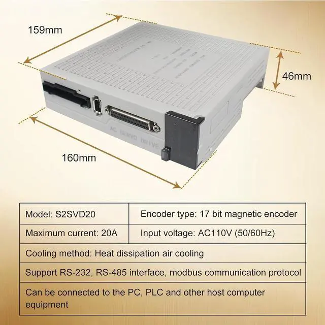 Alt view image 6 of 6 - RATTMMOTOR YPMC-1000W 110V Servo Motor Kit, Servo Motor with Servo Motor Driver CNC Controller Kit for CNC Engraver Milling Machine/Robot (Without Brake)