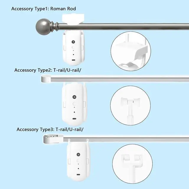 Alt view image 6 of 7 - Automatic Curtain Opener, Remote Control Dual Open Smart Curtain Smart Curtains Curtain Opener Electronic for Roman Pole (1pc)