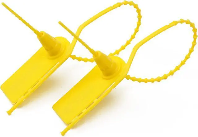 Alt view image 3 of 7 - 500 PCS Plastic Tamper Seals Pull Tight Security Seals Tags Breakaway Seals Numbered Zip Ties Disposable Self-Locking Ties for Fire Extinguisher, Tear Off Type, 210mm Length