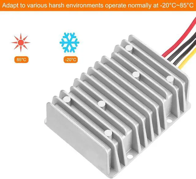 Alt view image 4 of 7 - MECCANIXITY DC 8-40V to DC 13.8V Power Converter 20A 276W Voltage Regulator IP67 Waterproof Transformer Power Supply Module Power Adapter for Car Truck Solar System