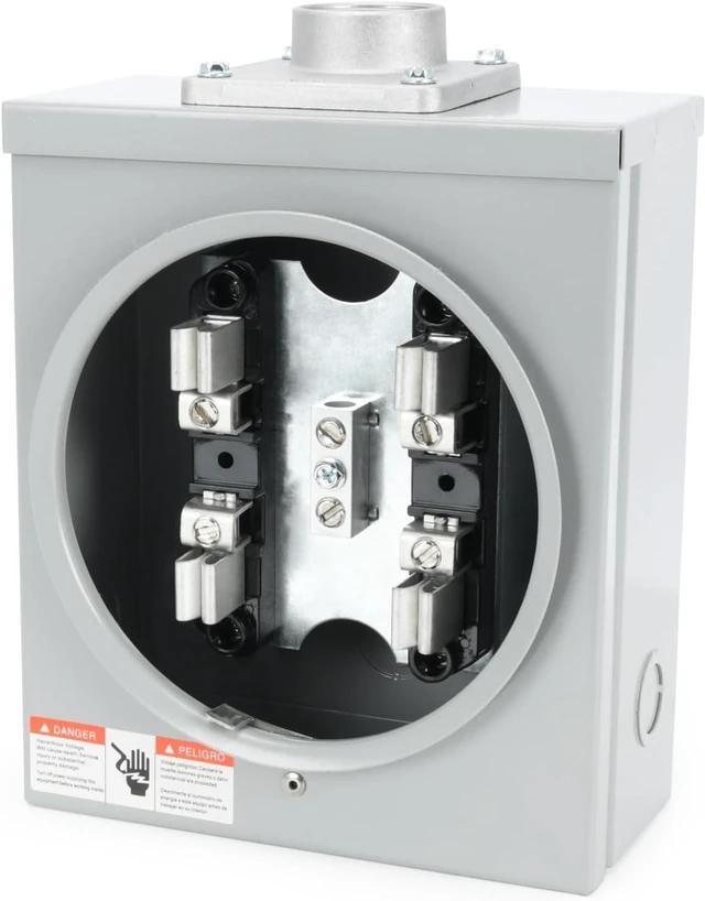 Main image of 100 Amp Meter Socket, 4 Jaw Meter Base, Electrical Panel Component