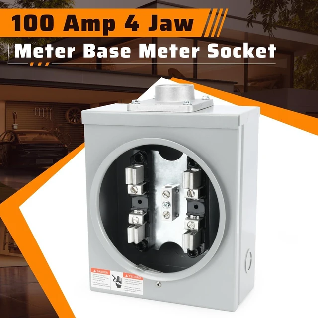 Alt view image 6 of 7 - 100 Amp Meter Socket, 4 Jaw Meter Base, Electrical Panel Component